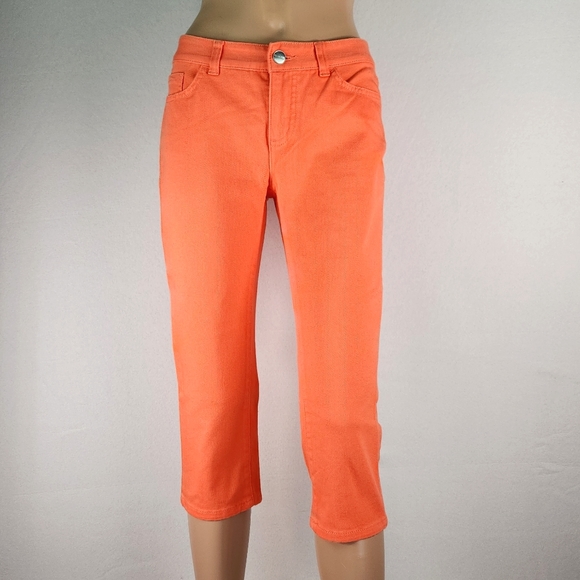 CHAPS orange Ankle Jeans Size 2P - Picture 4 of 17